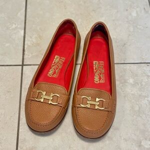 Salvatore Ferragamo Women's Brown Leather Loafers